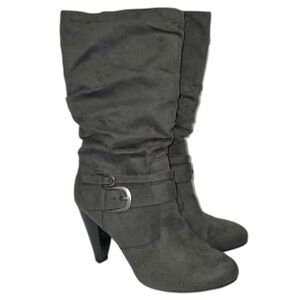 Apt. 9 Ophelia Gray Suede Mid-Calf Boots Size 8 1/2